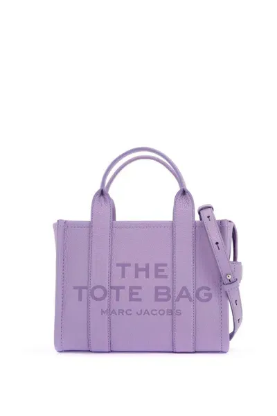 Marc Jacobs The Leather Small Tote Bag In Purple