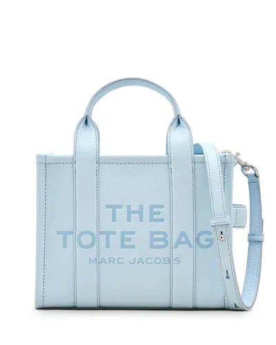 Marc Jacobs The Leather Small Tote In Cloud Blue