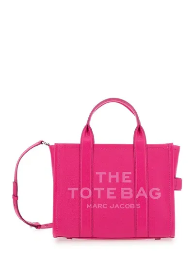 Marc Jacobs The Medium Tote Leather In Hot Pink