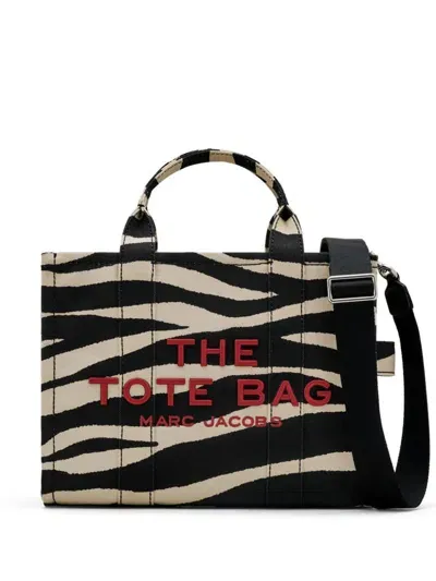 Marc Jacobs The Medium Tote Zebra In Black White