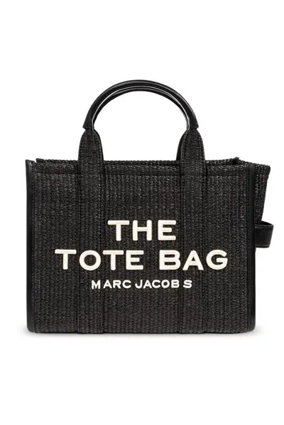 Marc Jacobs The Medium Woven Top Handle Bag In Black