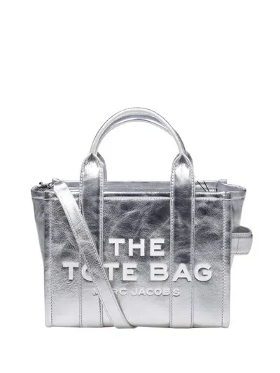 Marc Jacobs The Metallic Small Tote Bag In Silver