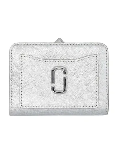 Marc Jacobs The Mini Compact Wallet In Silver