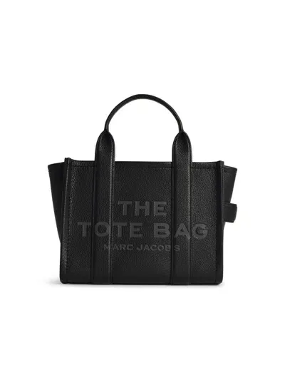 Marc Jacobs The Leather Small Black Tote Bag In Black Leather