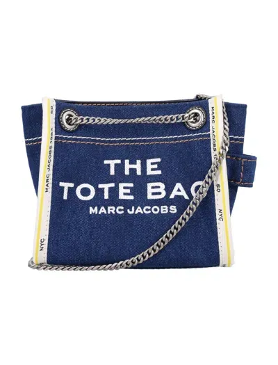 Marc Jacobs The Mini Tote Bag Denim In Dark Wash