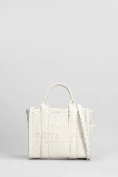 Marc Jacobs The Mini Tote Tote In Silver Leather