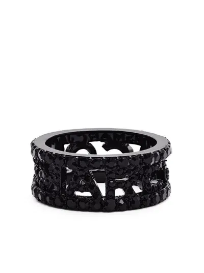 Marc Jacobs The Monogram Pave Ring In Black