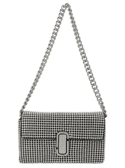 Marc Jacobs The Rhinestone J Marc Mini Shoulder Bag In Crystal