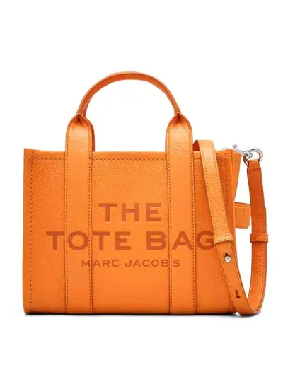 Marc Jacobs The Leather Small Tote Bag In Orange