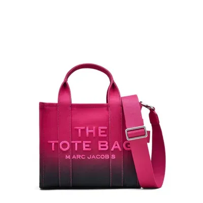 Marc Jacobs The Small Tote In Black Hot Pink