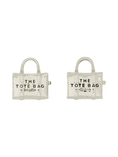 Marc Jacobs "the Tote Bag Stud" Stud Earrings In Silver