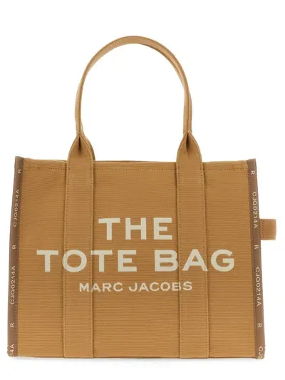 Marc Jacobs The Tote Jacquard Large Bag In Beige