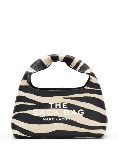 Marc Jacobs The Zebra Leather Mini Sack Bag In Black