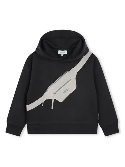 Marc Jacobs Kids' Black Sweatshirt For Boy With Belt Bag Print