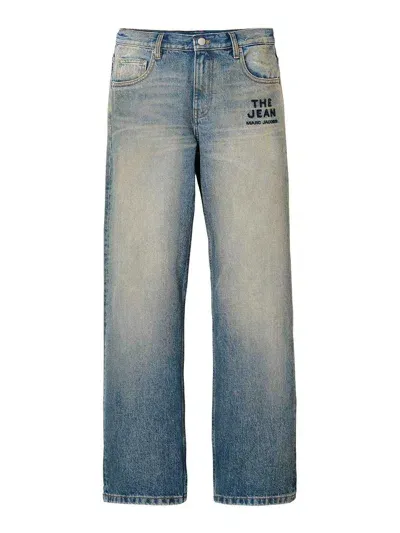 Marc Jacobs The Washed High Rise Straight Jeans In Blue