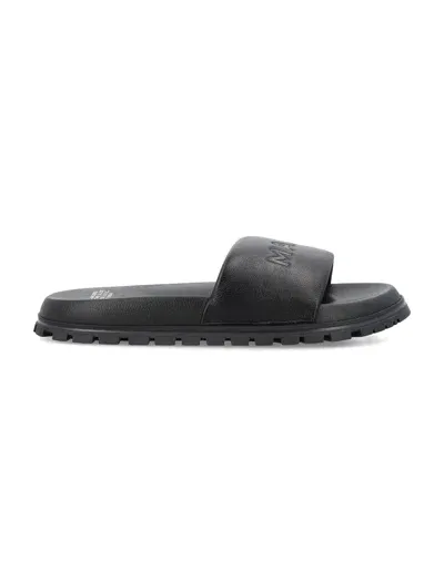 Marc Jacobs Black 'the Leather Slide' Sandals