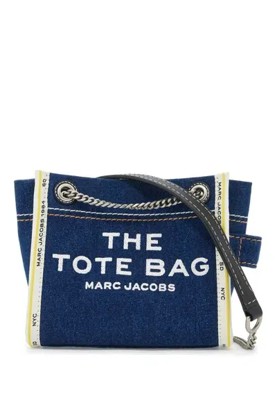 Marc Jacobs The Mini Tote Bag Denim In Darkwash