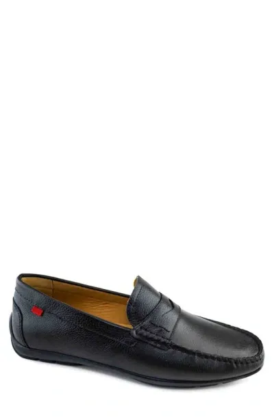 Marc Joseph New York Hamilton Penny Strap Driving Loafer In Black Grainy