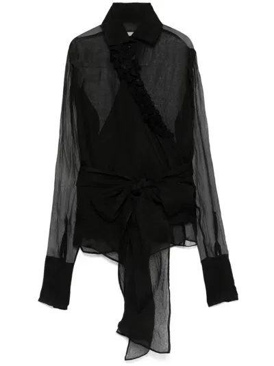 Marc Le Bihan Silk Blouse In Black