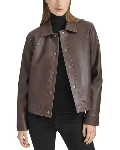 Marc New York Faux Leather Jacket In Mocha