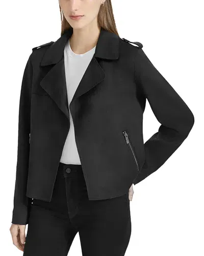 Marc New York Faux Suede Moto Jacket In Black