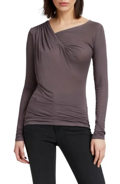 Marcella Brooklyn Twist Long Sleeve Top In Anthracite