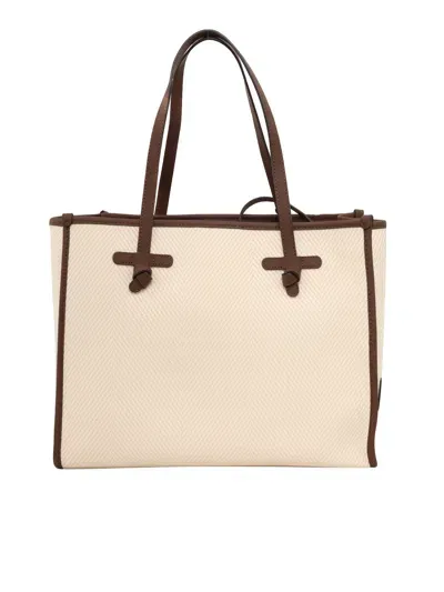 Marcella Gianni Chiarini Fabric And Leather Bag In White