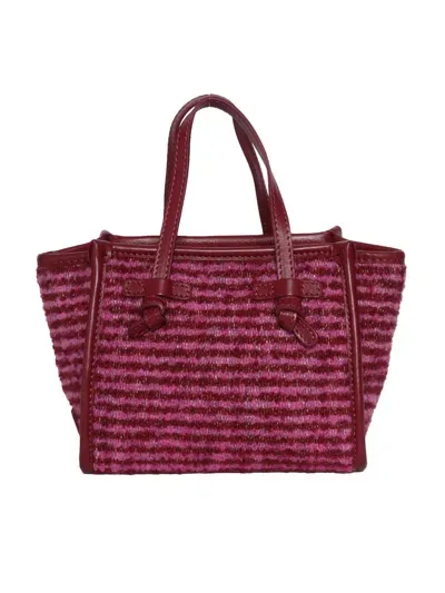 Marcella Gianni Chiarini Leather And Fabric Bag In Multi