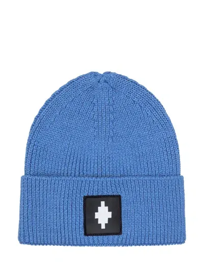 Marcelo Burlon County Of Milan Cross Patch Beanie In Blue