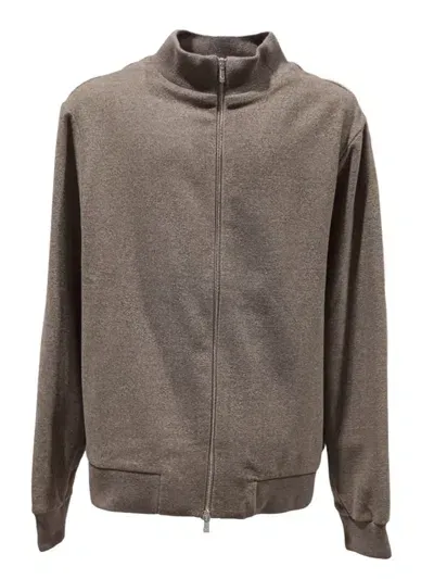 Marco Pescarolo Club Zip Sweater In Brown