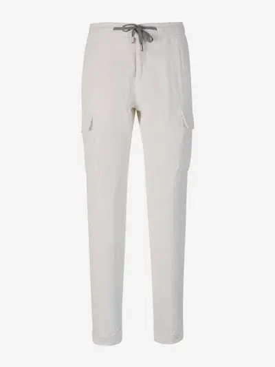 Marco Pescarolo Corduroy Cotton Joggers In White