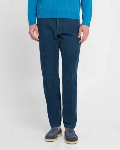 Marco Pescarolo Men's Elour Garment-dyed Corduroy Pants In Blue