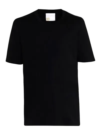 Marco Pescarolo Short-sleeved T-shirt In Black Silk Blend