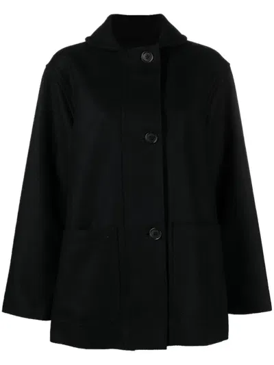 Margaret Howell Single-breasted Wool Coat In Black