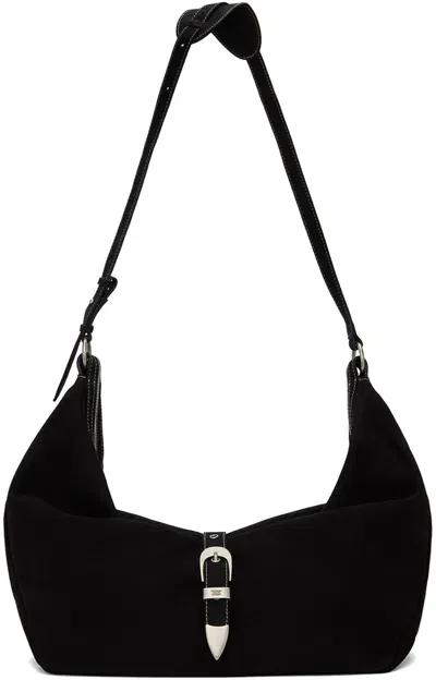 Marge Sherwood Black Belted Bag In Black Nubuck