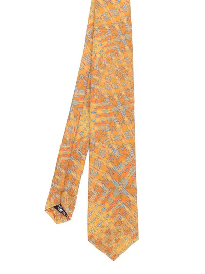 Maria Enrica Nardi Caprera Cotton Blend Tie In Orange