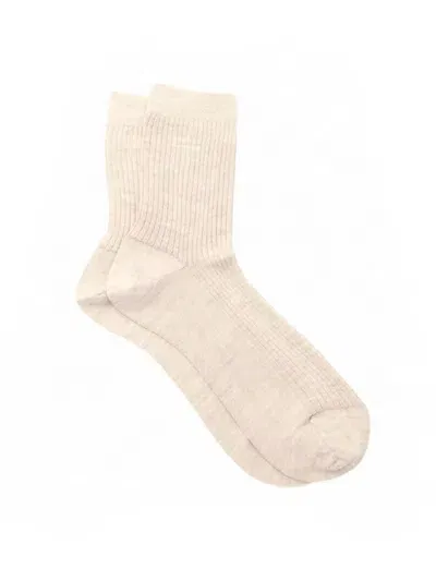 Maria La Rosa One Ribbed Socks In White