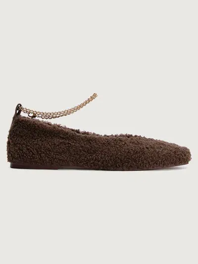 Maria Luca Augusta Teddy Ballet Flat In Chocolate