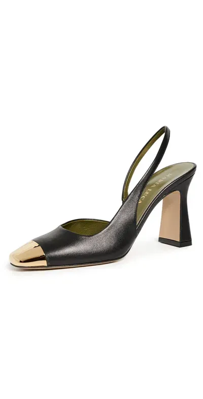 Maria Luca Eleonora Metal Toe Cap Slingbacks Black