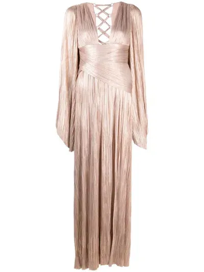 Maria Lucia Hohan Pleated Alana Gown In Pink