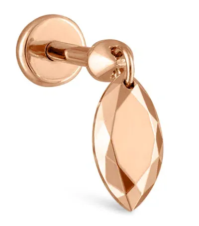 Maria Tash Faceted Marquise Threaded Charm Single Earring In Rose Gold