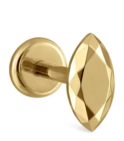 Maria Tash Faceted Marquise Threaded Stud Single Earring In Gold