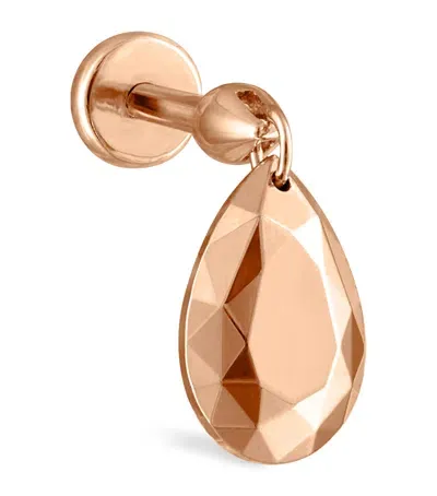 Maria Tash Faceted Pear Threaded Charm Earring In Rose Gold