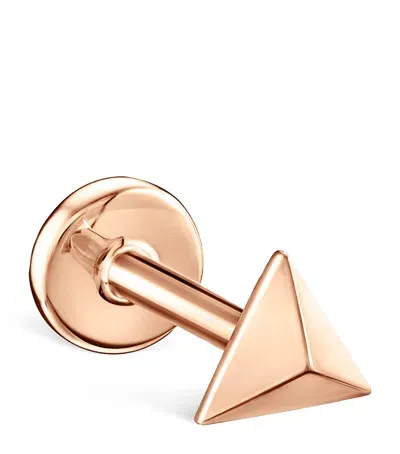 Maria Tash Rose Gold Faceted Triangle Threaded Stud Earring