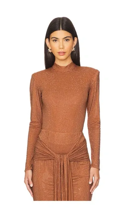 Mariandree Gaitan Ana Bodysuit In Brown