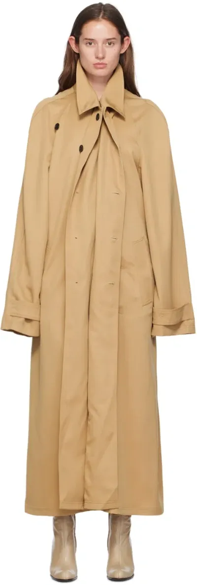 Marie Adam-leenaerdt Beige Pinched Trench Coat In 1008 Beige