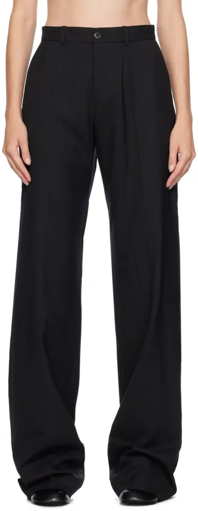 Marie Adam-leenaerdt Black Classic Wool Trousers In 9999 Black