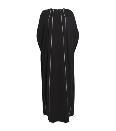 Marina Rinaldi Cape Embellished Maxi Dress In Black