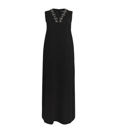 Marina Rinaldi Embellished Maxi Dress In Black