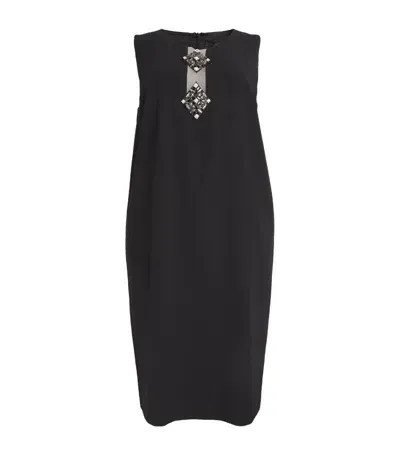 Marina Rinaldi Jewel-adorned Sleeveless Dress In Black